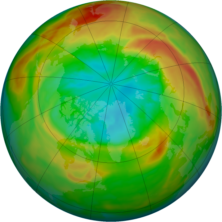 Arctic ozone map for 08 March 2011